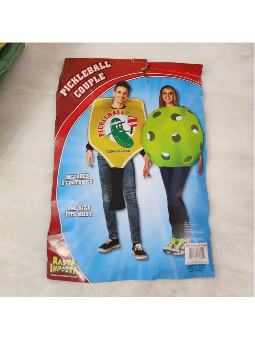Rasta Imposta Pickleball Couple Costume One Size Yellow Green